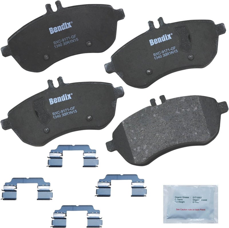 Bendix Priority1 CFC1340 Ceramic Front Brake Pads for Select Models Mercedes-Benz C180, C200, C230, C250, C280, C300, E200, SLC180, SLK200, SLK250 - Image 1